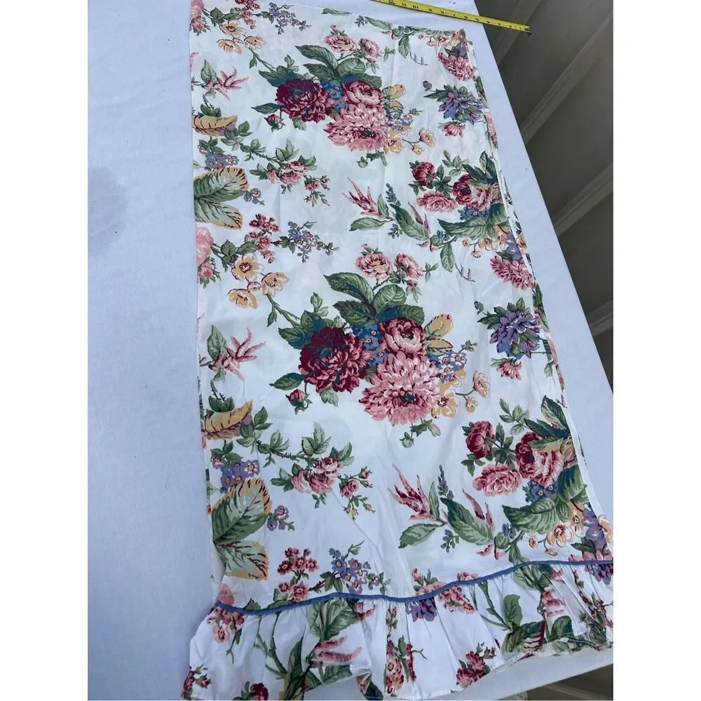 Wamsutta King ruffle flowers pillowcase vintage USA Easycare‎ Supercale 40x19